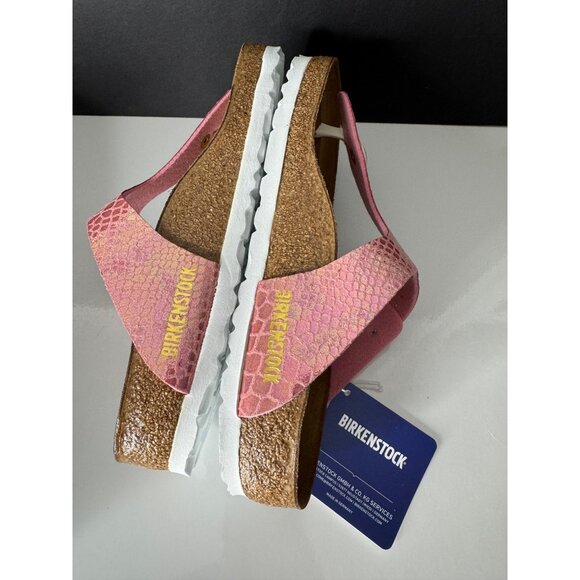 NEW Birkenstock Gizeh Thong Sandals Shiny Snake Rose Size US 4 EU 35 - Picture 6 of 7